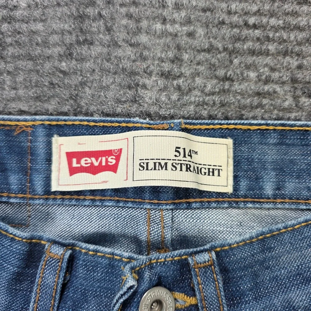 Levis 514 Slim Straight Jeans Boy's Size 12 Slim W24 L26 Blue Medium Wash Denim